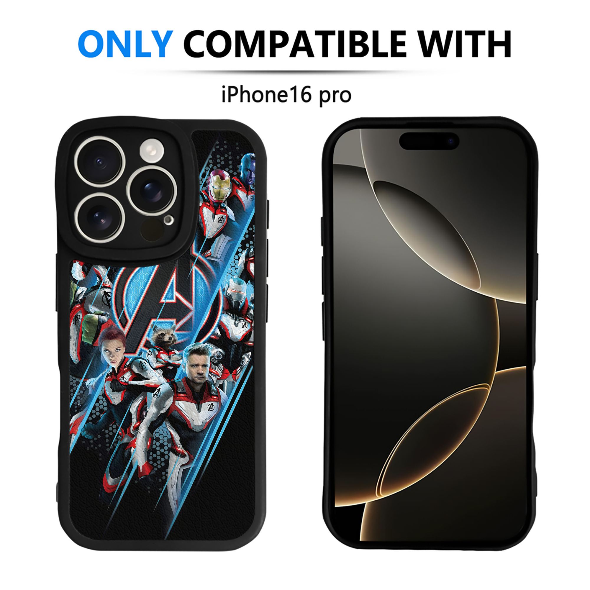 （画像用） アベンジャーズ The Avengers 【iPhone 16シリーズ対応】シリコンスマホケース（レザー調） 材質：シリコン